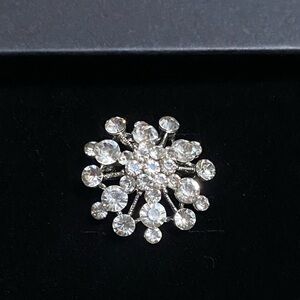 Gift Ready! Elegant Silver Crystal Brooch